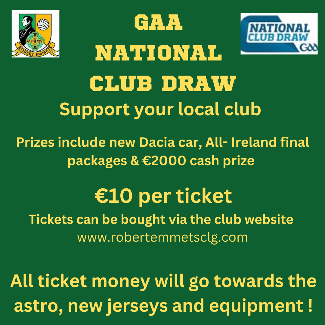 GAA National Club Draw Robert Emmets CLG